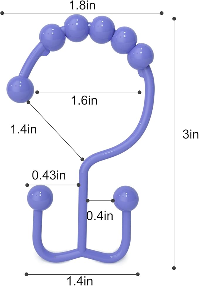 Shower Curtain Hooks, Goowin Shower Curtain Rings, Stainless Steel Shower - Image 3
