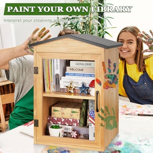 2-tier outdoor library outdoor book box storage, 16x14x25 showing dimensions