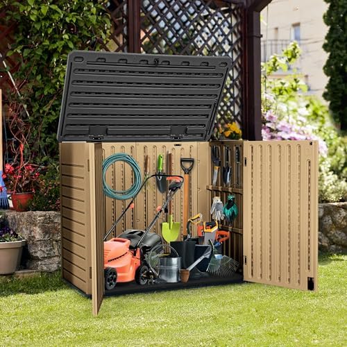 yitahome outdoor resilient storage shed, 35 cu ft, close-up detail