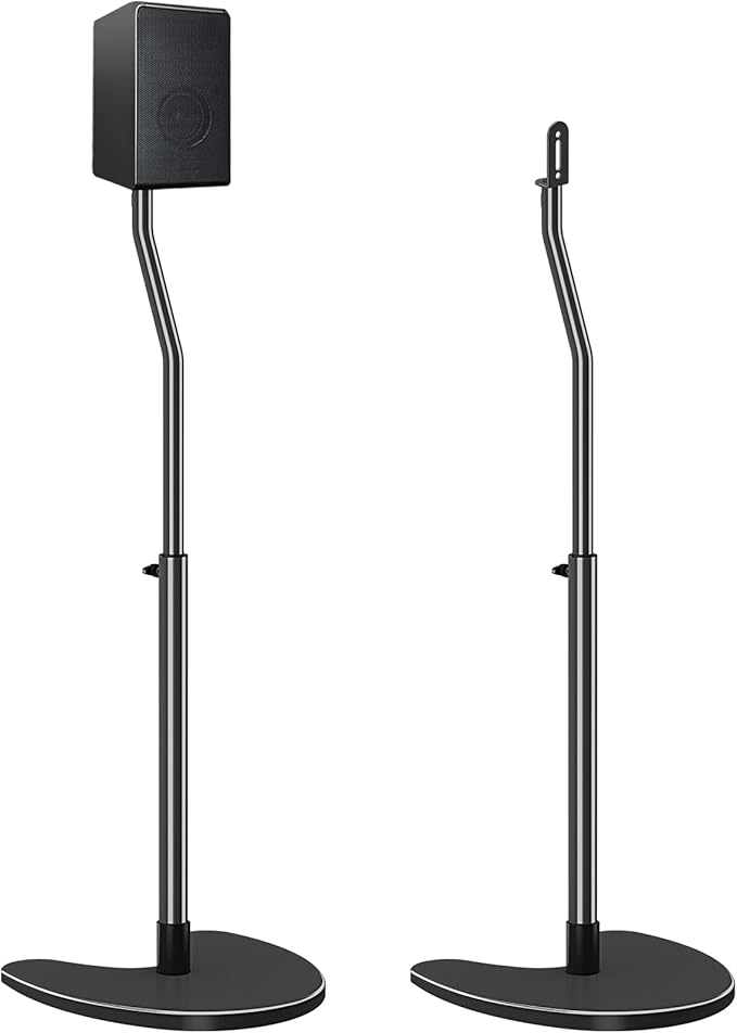 Mounting Dream Speaker Stands Pair, Max 39" Height Adjustable, Heavy Duty Base by MountingDream