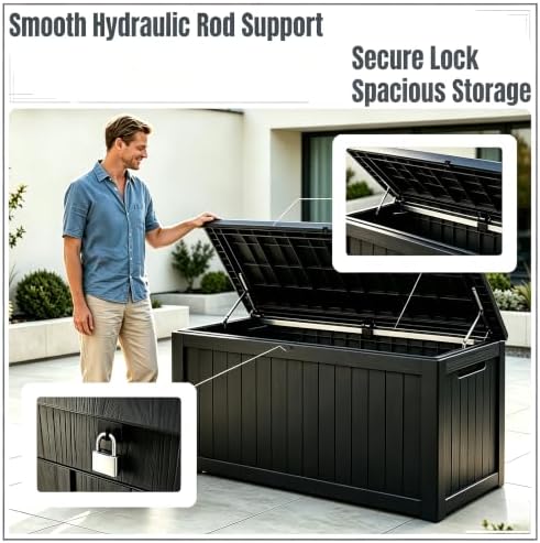 199 gallon large resin outdoor storage box, waterproof, package contents