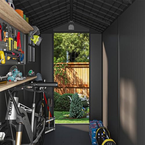 patiowell 4x8 ft plastic outdoor storage shed with, package contents
