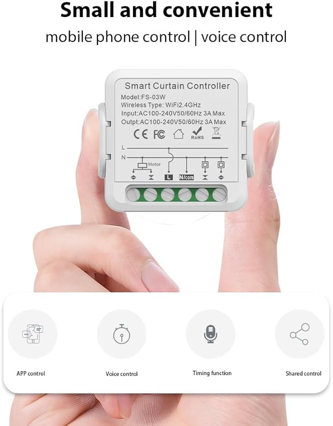FTVOGUE Smart Curtain Controller Zigbee Switch, Voice Control, Shared Devices - Image 7