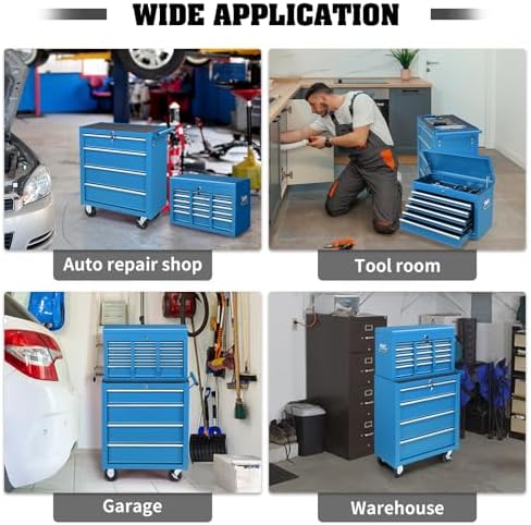 winado 24" portable tool box, 5 drawer tool, front angle view