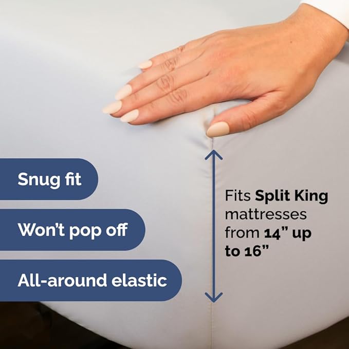 Split Head King Sheet Set – 4 Piece Flex Split Top King Sheets - Image 4