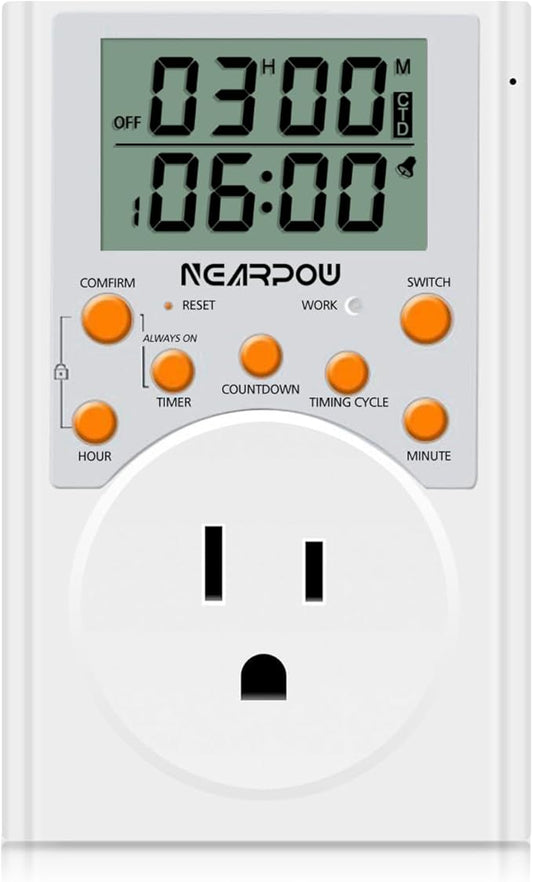 Timer Outlet, Nearpow Multifunctional Infinite Cycle Programmable Plug-in by NEARPOW
