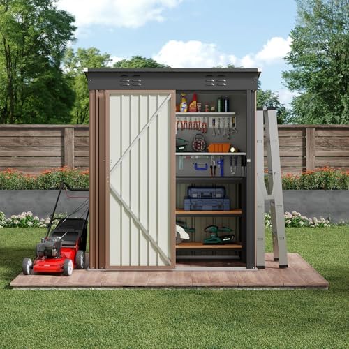 bealife 5' x 3' outdoor storage shed, metal, close-up detail