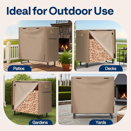 vivohome 4 ft heavy duty firewood rack outdoor, package contents