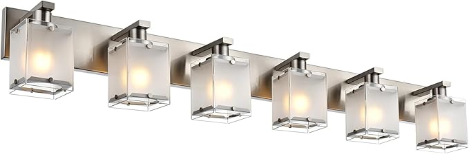 WINSHEN 6-Lights Bathroom Vantiy Light Over Mirror, Modern Black Vanity by WINSHENLighting