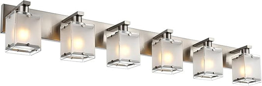 WINSHEN 6-Lights Bathroom Vantiy Light Over Mirror, Modern Black Vanity by WINSHENLighting