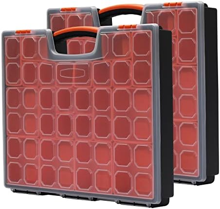 multi-purpose toolbox, professional organizer with 22 bin compartments shown in use