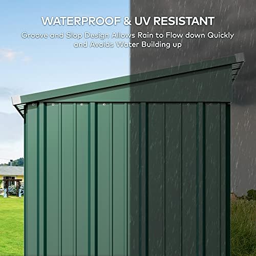 gizoon 5x3 ft outdoor shed, galvanized metal shed, package contents