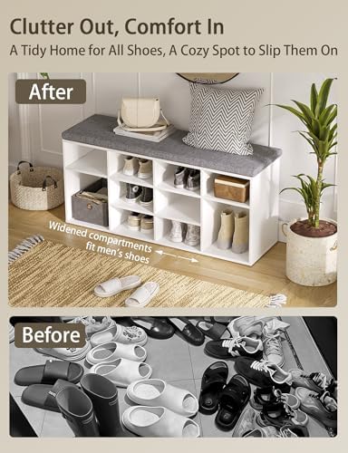 dinzi lvj shoe storage bench with cushion, 40.9", package contents