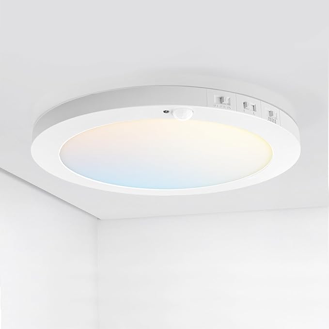 ASD LED 12" Round Flush Mount Ceiling Light Fixture, Low Profile Surface by ASDLightingCorporation