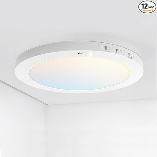 ASD LED 12" Round Flush Mount Ceiling Light Fixture, Low Profile Surface by ASDLightingCorporation