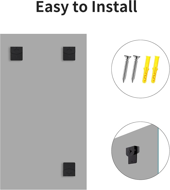 CILIBER Frameless Mirror, 20x36 Inch Bathroom Mirrors - Image 9