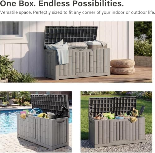 east oak outdoor storage box, 60 gallon deck, package contents