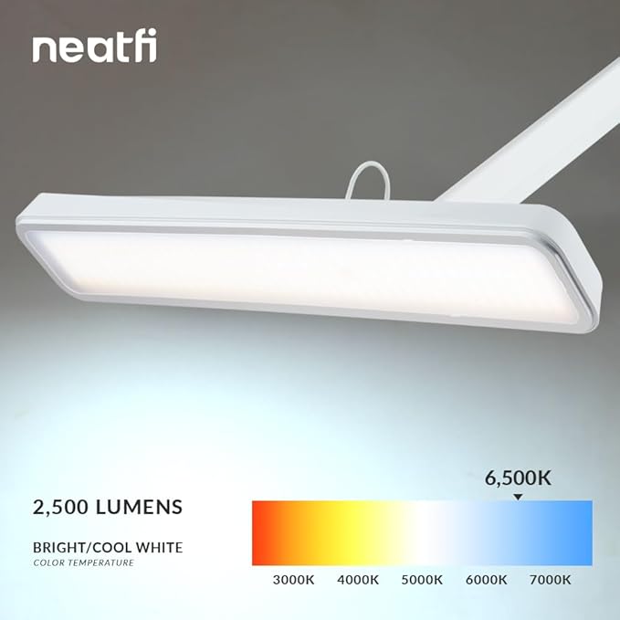 Neatfi XL 2, 500 Lumens LED Task Lamp, 22 Inches Wide, Eye-Caring, Desk Light - Image 3