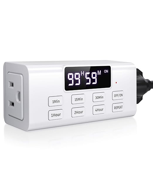 Indoor Countdown Timer Outlet, NEARPOW Auto Shut Off Timers by NEARPOW