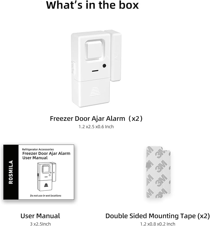 Freezer Door Alarm 2 Pack, Refrigerator Door Alarm When Left Open, Close Door - Image 7