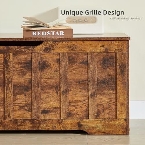 vankiley 47.2" storage chest extra large, wooden storage on a desk or shelf