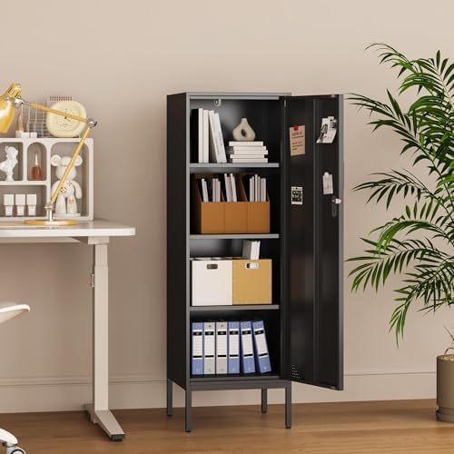 steehoom metal storage cabinet with lock, 4 tier, main product view