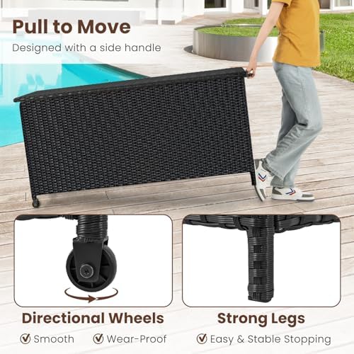 tangkula rattan deck box, 85 gallon storage container, package contents