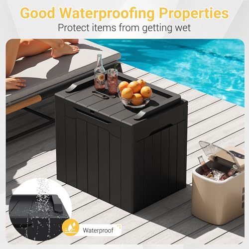 greesum outdoor storage box 31 gallon storage box showing dimensions
