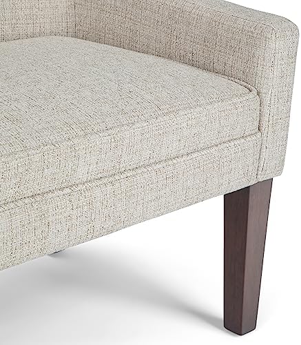 simplihome parris 50" wide upholstered bench in platinum, front angle view