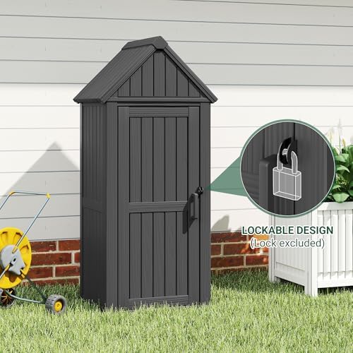 bifanuo storage shed outdoor storage cabinet with removable, side view