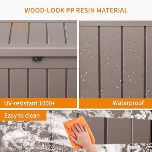 patiozen 50 gallon resin deck box, lockable patio, package contents