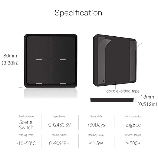 ZigBee Wireless Remote Control Smart Switch Wall Panel Transmitter, Requires - Image 6