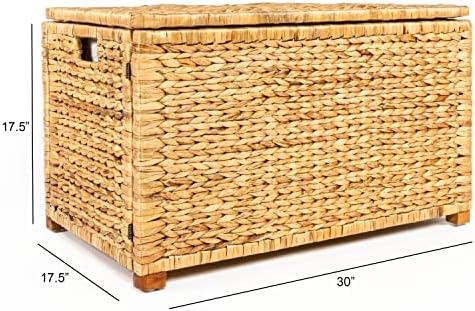 happimess hpm9005a anada wicker weave 30" storage trunk, side view