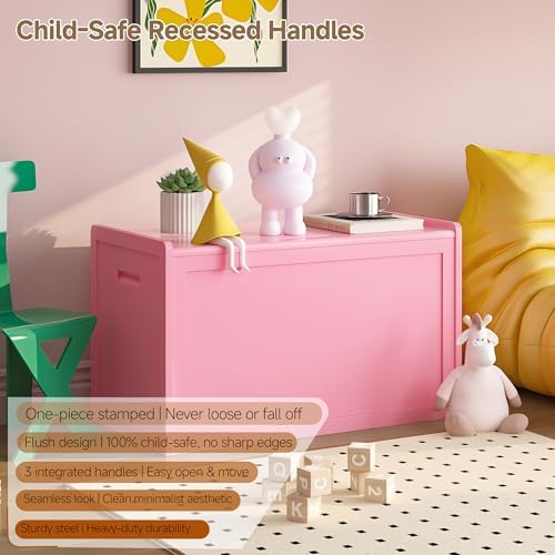 storage chest, entryway storage bench with 2 safety shown in use