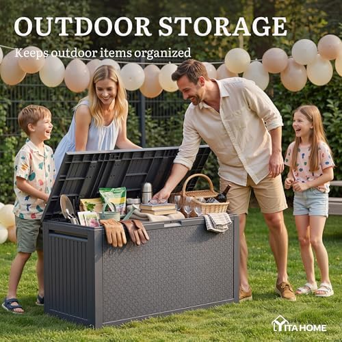 yitahome 95 gallon large outdoor deck box, package contents