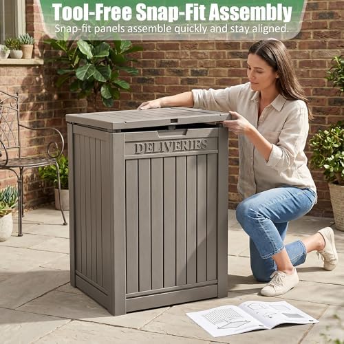 easyup package delivery boxes for outside, 90 gallon, package contents