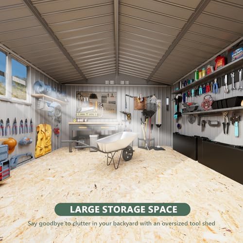 metal storage shed with windown,outdoor storage building 8x6, package contents