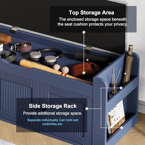 42.6" storage bench - shoe storage bench with showing dimensions