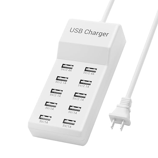 USB Charging Station 50w10A 10-Port Charger, Compatible by UMERYU