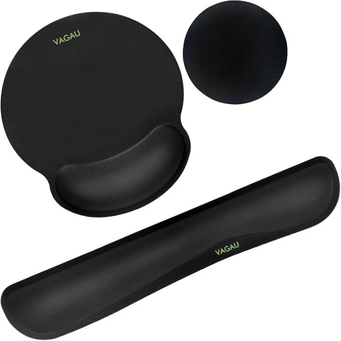 VAGAU Premium Keyboard Wrist Rest and Mouse Pad Wrist Support, Ergonomic Memory by VAGAU