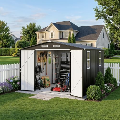 lausaint home 10 x 10 ft outdoor storage shown in use
