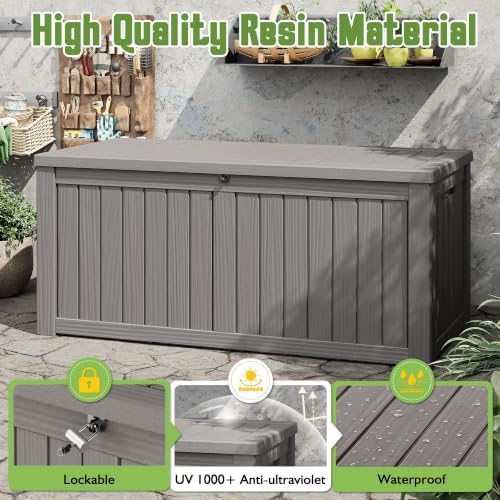 outdoor storage waterproof deck box for patio (150, side view