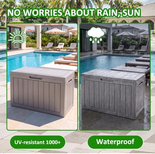 easyup 50 gallon outdoor storage box waterproof lockable, close-up detail