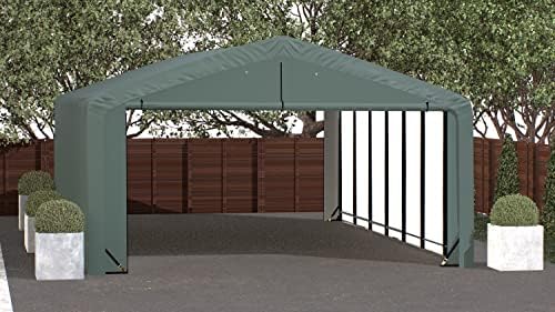 shelterlogic sheltertube garage & storage shelter, 20' x shown in use