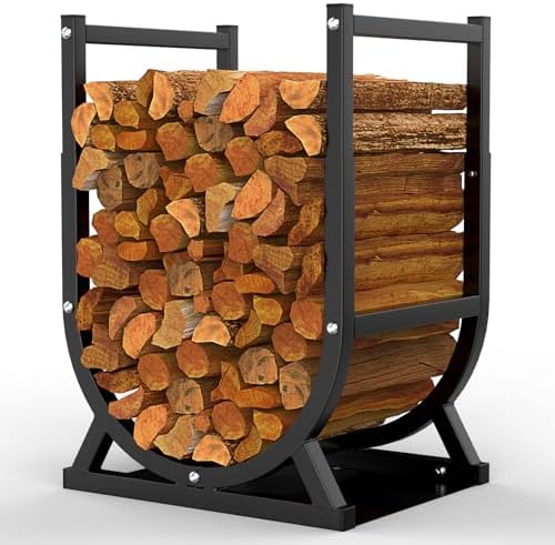 firewood rack, outdoor/indoor firewood adjustable height storage, main product view