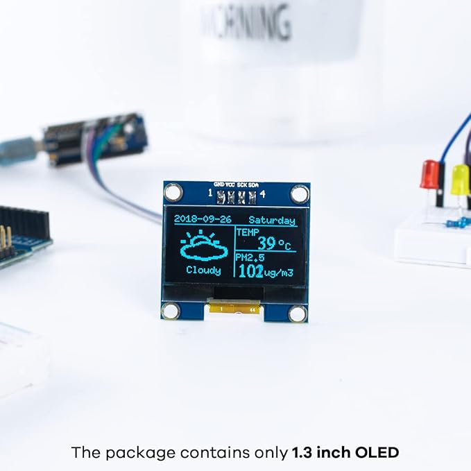 Hosyond 5 Pcs 1.3 Inch IIC I2C OLED Display Module 128x64 Pixel SH1106 Screen - Image 5