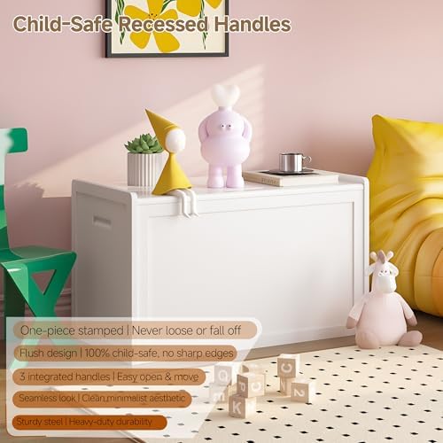 storage chest, entryway storage bench with 2 safety shown in use