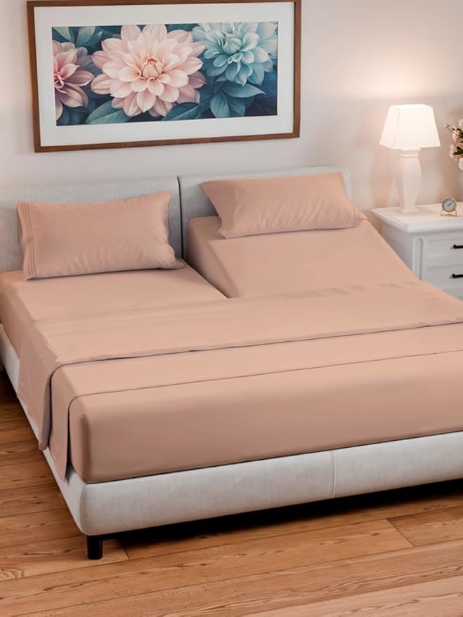 Split Head King Sheet Set – 4 Piece Flex Split Top King Sheets - Image 2