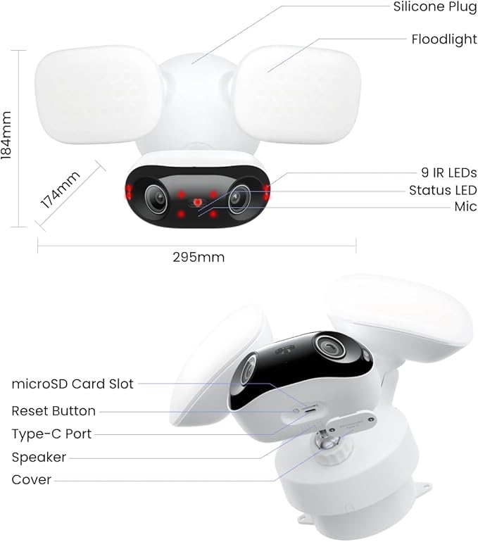 REOLINK Elite Floodlight WiFi, 4K 8MP 180° Panoramic Wired Floodlight Camera - Image 9