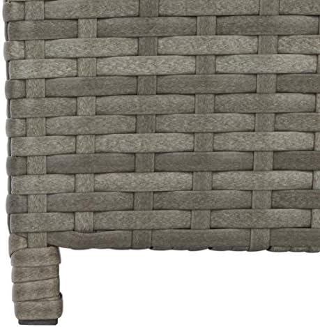 safavieh outdoor mazeli wicker trash can, 35.1" grey, view 11